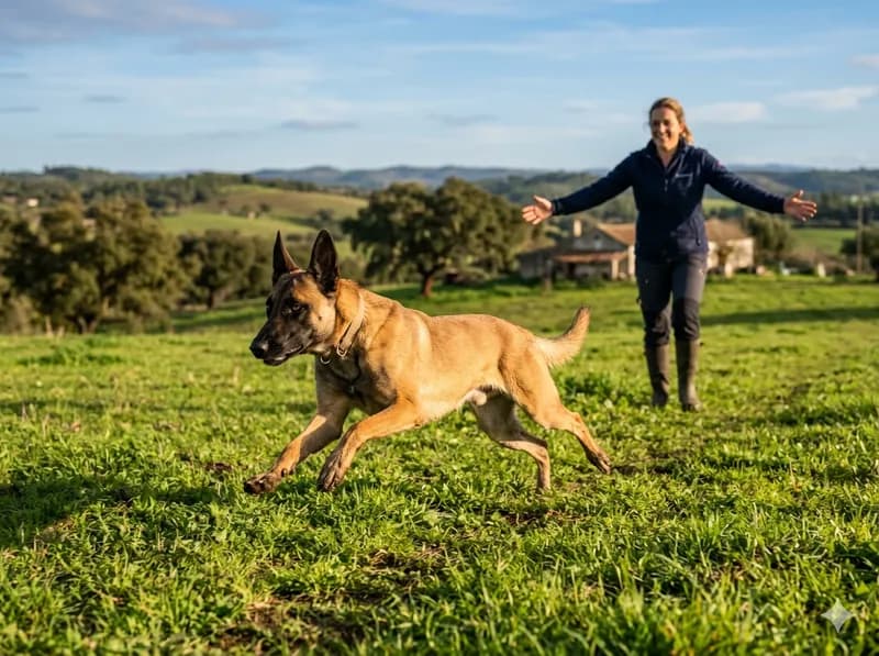 Treino canino no espaço ao ar livre