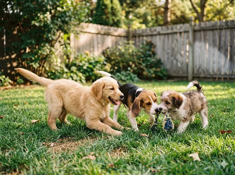 Sessão de socialização de cachorros