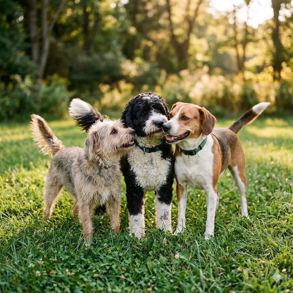 Grupo de cães a socializar no Dog Camp